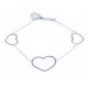 Bracelet argent 1,9g "3 coeurs" - 18+3cm