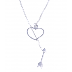 Collier argent 2,3g "cur & flèche" - 50 cm