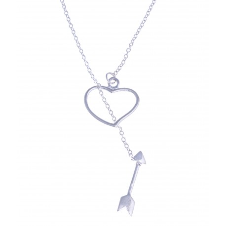 Collier argent 2,3g "cur & flèche" - 50 cm