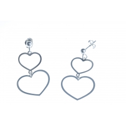 Boucles d'oreille argent 2g "2 coeurs"