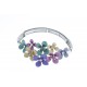 Bracelet fantaisie - époxy multicolore - strass - élastique