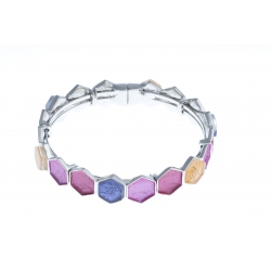 Bracelet fantaisie - époxy multicolore - fermoir aimant - diam. 55 mm