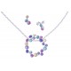 Parure fantaisie - collier époxy multicolore - 41+8 cm + boucles d'oreille assor