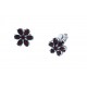 Boucles d'oreille argent rhodié 3,8g - grenats véritables