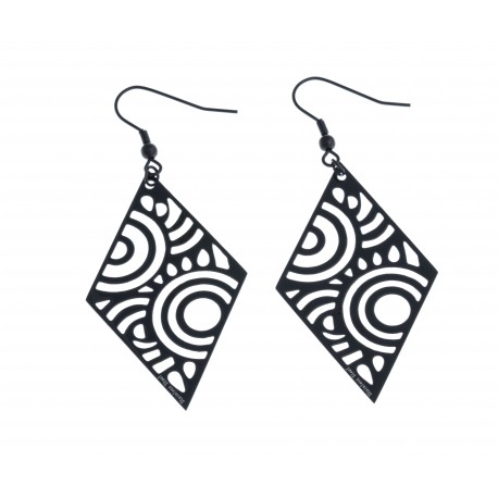 Boucles d'oreille acier noir