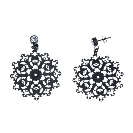 Boucles d'oreille acier noir