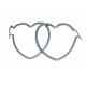 Boucles d'oreille acier "coeur" - zircons