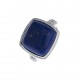 Bague argent rhodié 5,5g - lapis - zircons - T 50 à 60