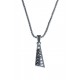 Collier argent rhodié 4,5g - zircons - marcassites - 45 cm