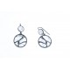 Boucles d'oreille argent rhodié 5,8g - quartz cristal - zircons