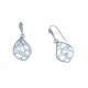 Boucles d'oreille argent rhodié 6,2g - quartz cristal - zircons