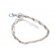 Bracelet argent rhodié 3,3g - 3 tons - 3 fils - 17+3cm