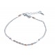 Bracelet argent rhodié 2,4g - 2 tons - 18+3cm