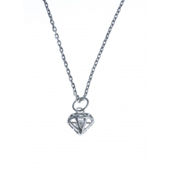 Collier argent rhodié 2,8g - zircon - 38+5cm