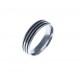 Bague argent rhodié 3,6g - 2 tons - T 52 à 68