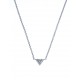 Collier argent rhodié 1,7g - zircons - 42cm