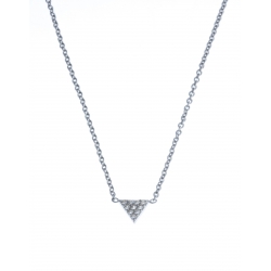 Collier argent rhodié 1,7g - zircons - 42cm