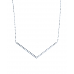 Collier argent rhodié 2,4g - zircons - 42 cm