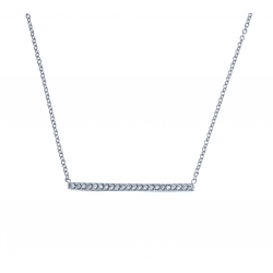 Collier argent rhodié 1,9g - zircons - 42 cm