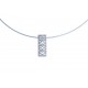 Collier argent rhodié 7g - zircons - 38+5cm