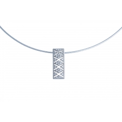 Collier argent rhodié 7g - zircons - 38+5cm