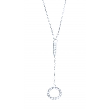 Collier argent rhodié 2,2g - zircons - 40 cm