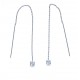 Boucles d'oreille argent rhodié 1,2g - zircons - chaine 8cm