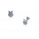 Boucles d'oreille argent rhodié 1,6g "hibou" - zircons