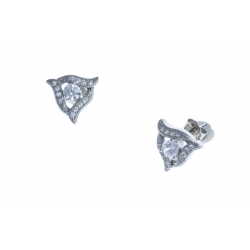 Boucles d'oreille argent rhodié 2,7g - zircons