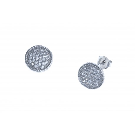 Boucles d'oreille argent rhodié 2,4g - zircons