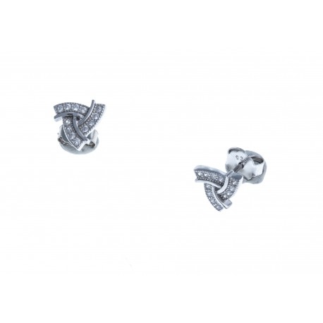 Boucles d'oreille argent rhodié 1,2g - zircons