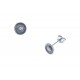 Boucles d'oreille argent rhodié 1,4g - zircon