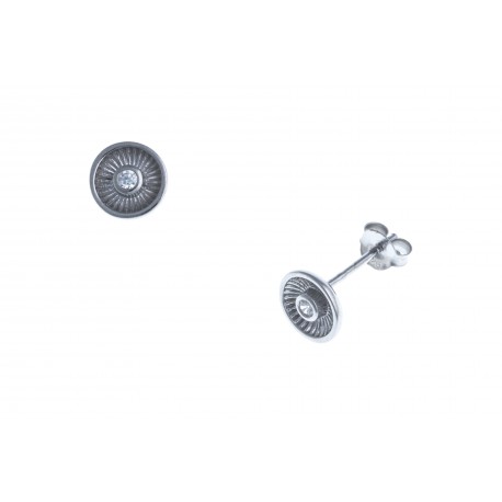 Boucles d'oreille argent rhodié 1,4g - zircon