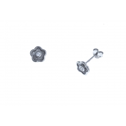 Boucles d'oreille argent rhodié 1,1g - zircon