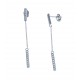 Boucles d'oreille argent rhodié 2g - zircons - 5 cm