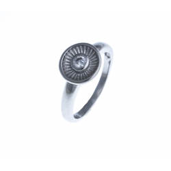 Bague argent rhodié 2,8g - zircon - T 52 à 58