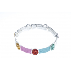 Bracelet fantaisie - époxy multicolore - élastique