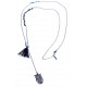 Sautoir fantaisie "hibou" - finition argentée - perles multicolores - 70cm