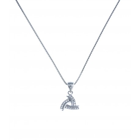 Collier argent rhodié 3,2g - zircons - 40cm