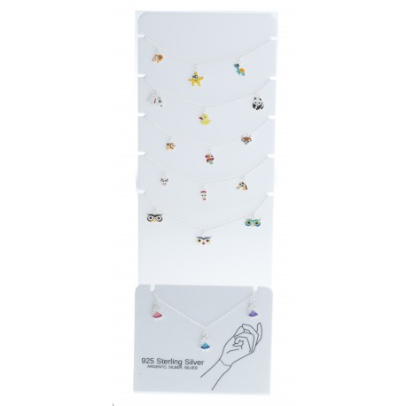 Présentoir 6 bracelets argent 7g "animaux" - 17,5cm