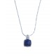 Collier argent 4g - lapis - zircons - 40 cm