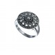 Bague argent rhodié 4g - marcassites - T 50 à 60