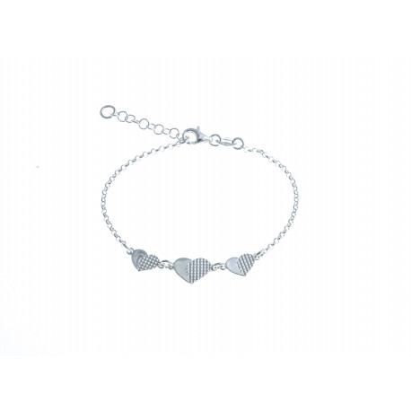 Bracelet argent 3,4g "3 curs" - 16+2,5cm