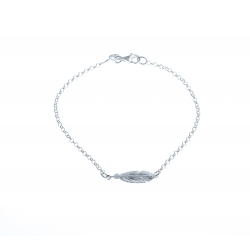 Bracelet argent 1,8g "plume" - 18,5cm