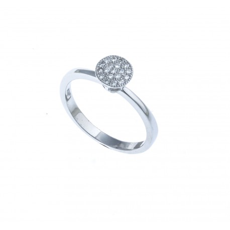 Bague en argent rhodié 2,1 g - zircons - T 50 à 60