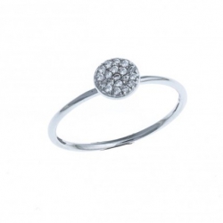 Bague argent rhodié 1g - zircons - T 50 à 60