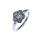 Bague argent rhodié 3g - zircon - T 52 à 58