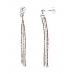 Boucles d'oreille argent rhodié 2,8g - 3 tons YRA - 5 cm