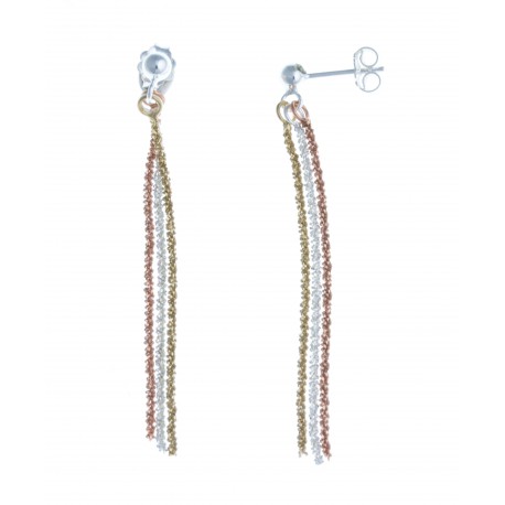 Boucles d'oreille argent rhodié 2,8g - 3 tons YRA - 5 cm