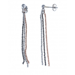 Boucles d'oreille argent rhodié 2,8g - 3 tons WRB - 5 cm